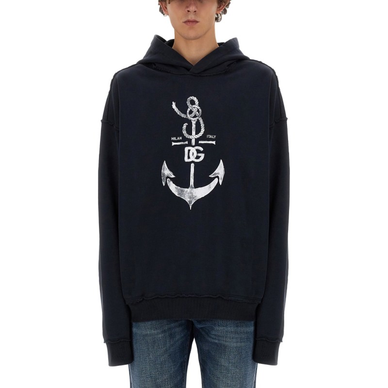 SWEATSHIRT WITH NAVY PRINT