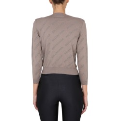ALLOVER LOGO CROPPED CARDIGAN