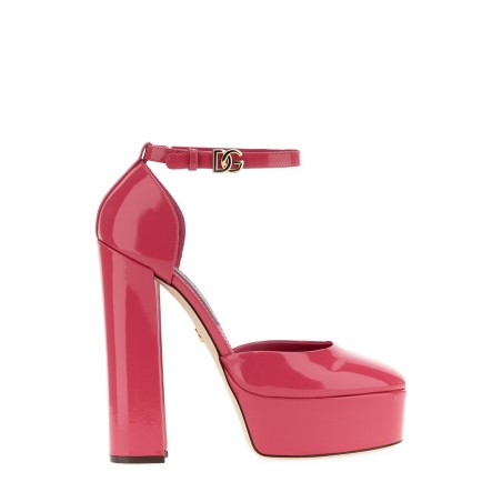 GLOSSY LEATHER PLATFORM PUMPS