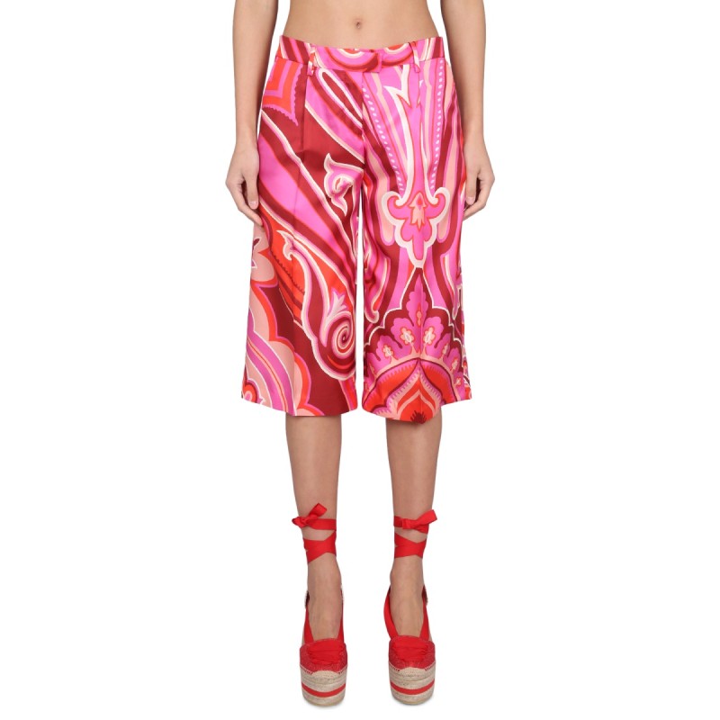 SILK AND COTTON BERMUDA SHORTS