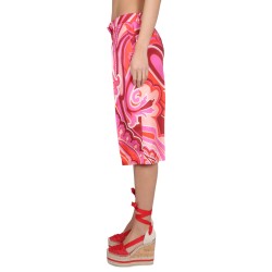 SILK AND COTTON BERMUDA SHORTS