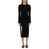 MIDI DRESS WITH SLIT