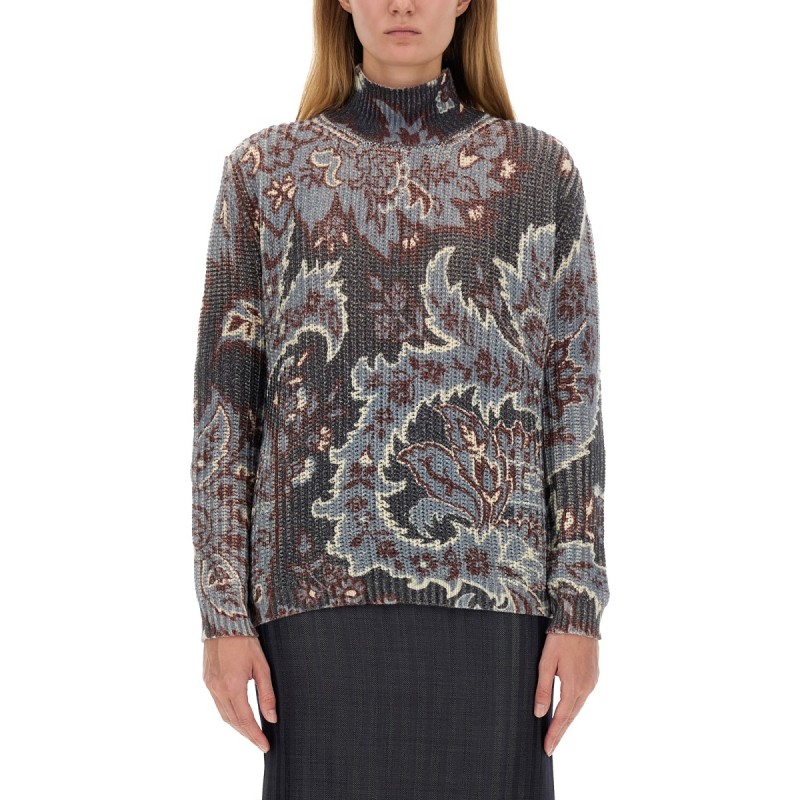 PRINTED WOOL SWEATER