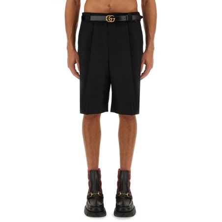 WOOL BLEND TWILL SHORTS