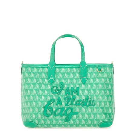 XS TOTE BAG WITH "I AM A PLASTIC BAG" PATTERN