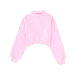 "FOLLOW THE RABBIT" COLLARED SWEATSHIRT