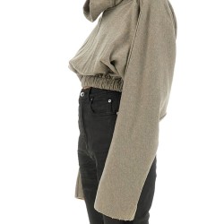 CROPPED HOODED TUNIC SWEATSHIRT