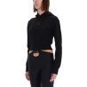 CROPPED SWEATSHIRT WITH "BAROQUE" LOGO PATCH