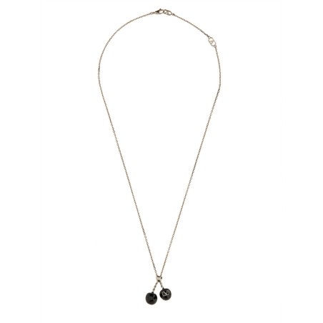 CHEZ VALENTINO METAL AND ENAMEL NECKLACE