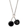 CHEZ VALENTINO METAL AND ENAMEL NECKLACE