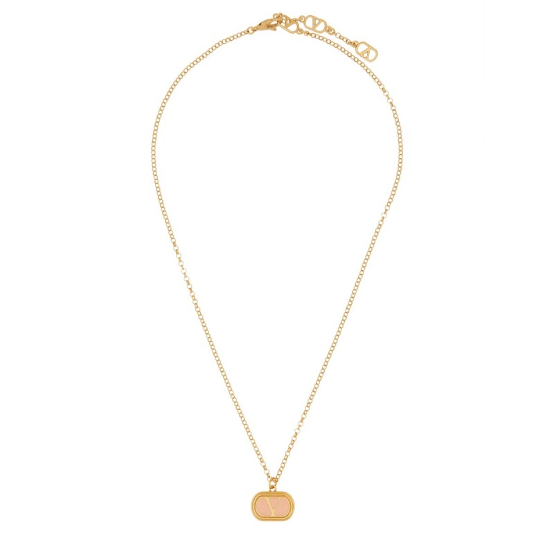 BRASS AND ENAMEL "OVALETTE" NECKLACE