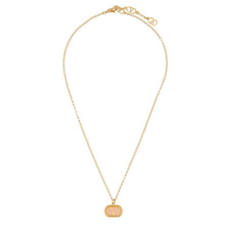 BRASS AND ENAMEL "OVALETTE" NECKLACE