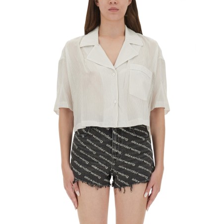 STRIPED SHIRT WITH EMBROIDERED LOGO