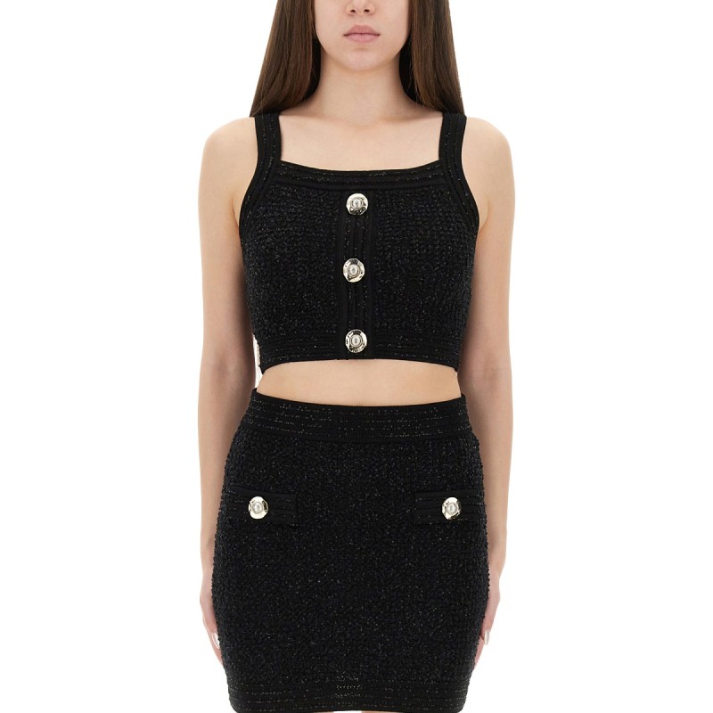 TWEED CROP TOP