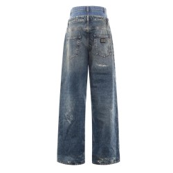 DOUBLE LAYER DENIM JEANS