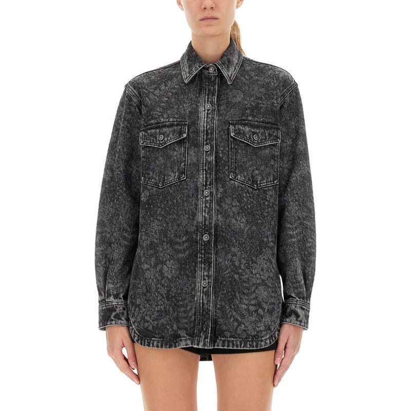 "OLLIE BOYFRIENS" SHIRT WITH LASER FLOWERS
