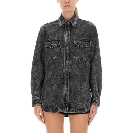 "OLLIE BOYFRIENS" SHIRT WITH LASER FLOWERS