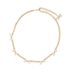 NECKLACE WITH BOWS AND CRYSTALS