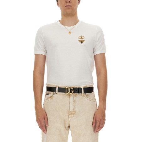 "BEE AND CROWN" EMBROIDERED T-SHIRT