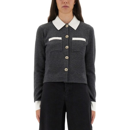 CARDIGAN WITH CONTRASTING COLLAR