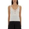 RIBBED KNIT TOP WITH LACE