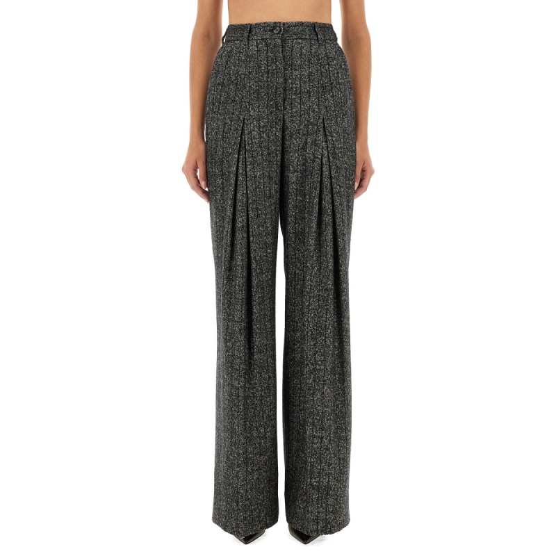 STRIPED WOOL PANTS