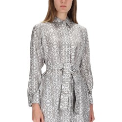 PRINTED SILK CHEMISIER DRESS