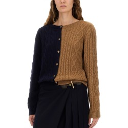 TWO-TONE ALPACA BLEND CARDIGAN