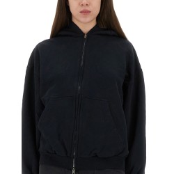 "FLIPPED" ZIPPERED SWEATSHIRT
