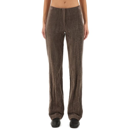 VELVET "CRINKLE" SLIM PANTS