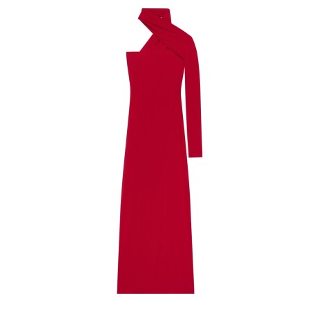 DRAPED ONE-SHOULDER DRESS
