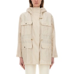 LINEN AND COTTON CANVAS PARKA