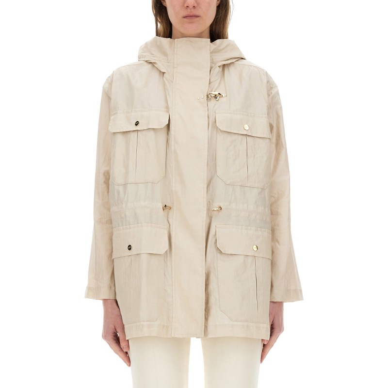 LINEN AND COTTON CANVAS PARKA