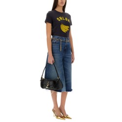 PATCHWORK DENIM BERMUDA SHORTS