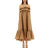 COTTON TWILL RUFFLE DRESS