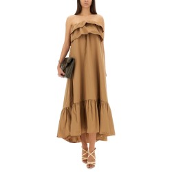 COTTON TWILL RUFFLE DRESS