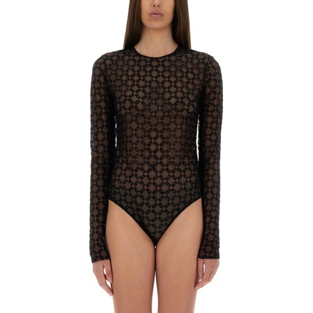 MONOGRAM TULLE BODYSUIT