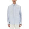 STRIPED SHIRT WITH SILK PRINTED INSERT