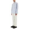 STRIPED SHIRT WITH SILK PRINTED INSERT