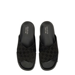 SANDAL SLIDER WITH GG PATTERN