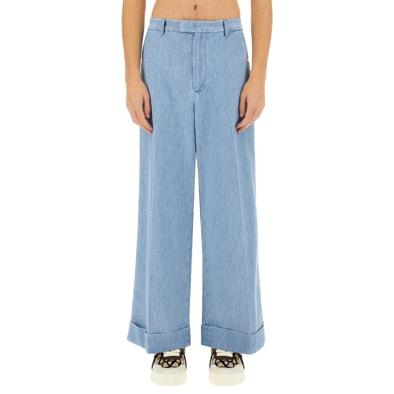 DENIM PANTS WITH LAPELS
