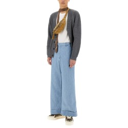 DENIM PANTS WITH LAPELS