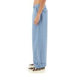 DENIM PANTS WITH LAPELS