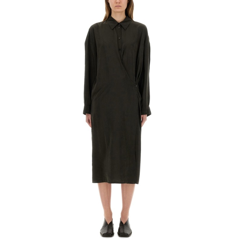 "STRAIGHT COLLAR TWISTED" DRESS