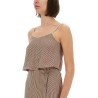"MICRO STRIPE" TOP WITH LACES