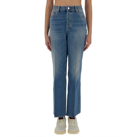 DENIM PANTS WITH LOGO LABEL