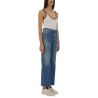 DENIM PANTS WITH LOGO LABEL
