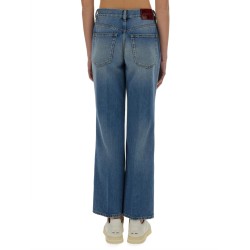 DENIM PANTS WITH LOGO LABEL