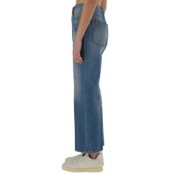 DENIM PANTS WITH LOGO LABEL