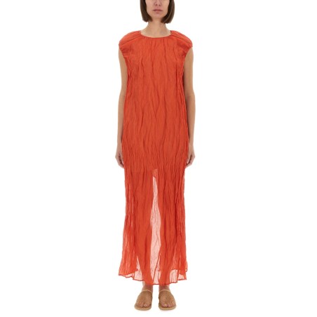 METALLIC GAUZE LONGUETTE DRESS